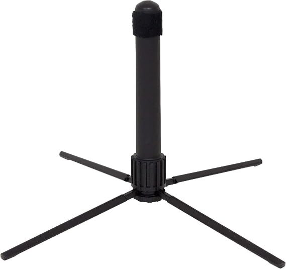 Cecilio Flute Stand - Stable 4-Legged Foldable Design, Portable & Quick Setup, Metal Base for Flute & Piccolo